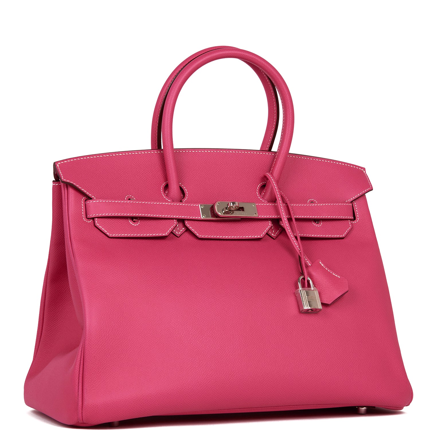 Hermes Birkin Rose Tyrien Epsom Palladium Hardware Handbag Travel Bag