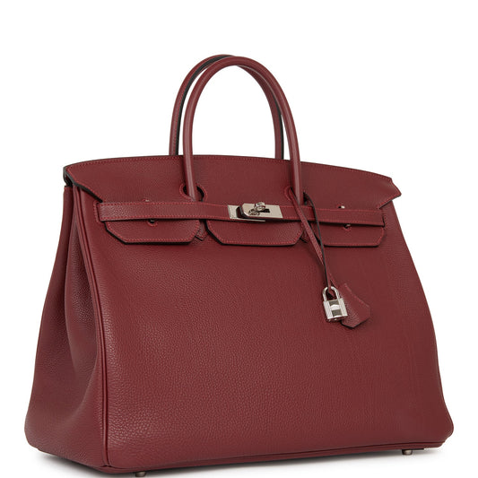 Hermes Birkin Rouge Togo Palladium Hardware Handbag Travel Bag