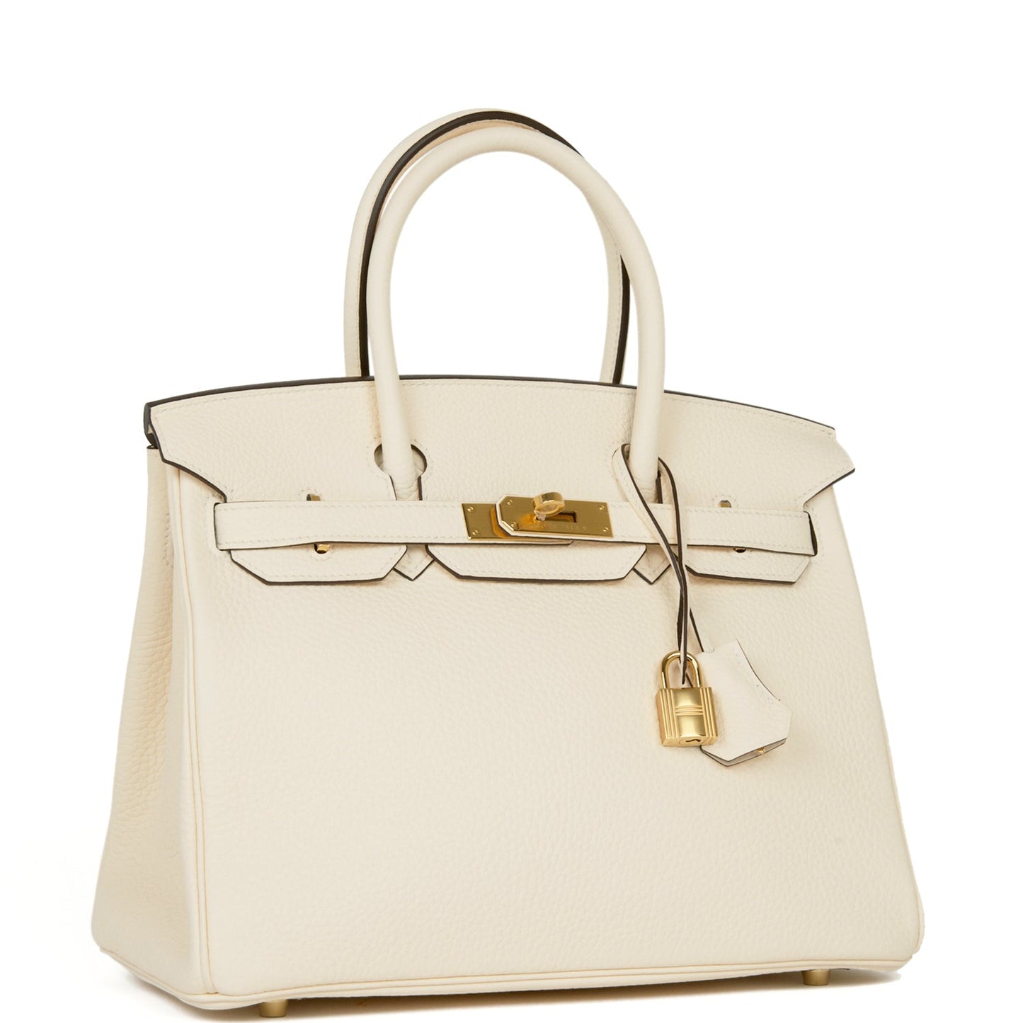 Hermes Birkin Nata Clemence Hardware Handbag Gold Travel Bag