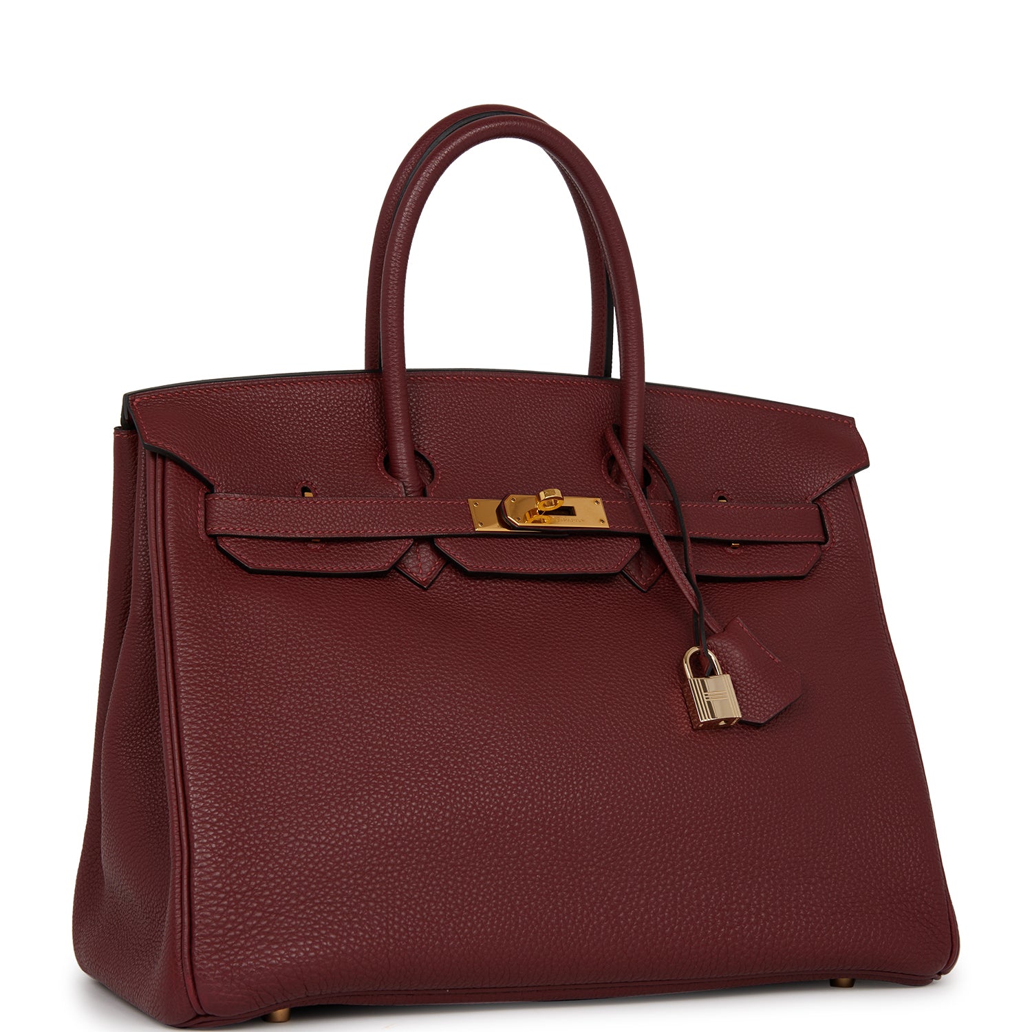 Hermes Birkin Rouge Togo Hardware Deposit Handbag Gold Travel Bag
