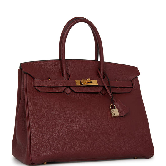 Hermes Birkin Rouge Togo Hardware Deposit Handbag Gold Travel Bag