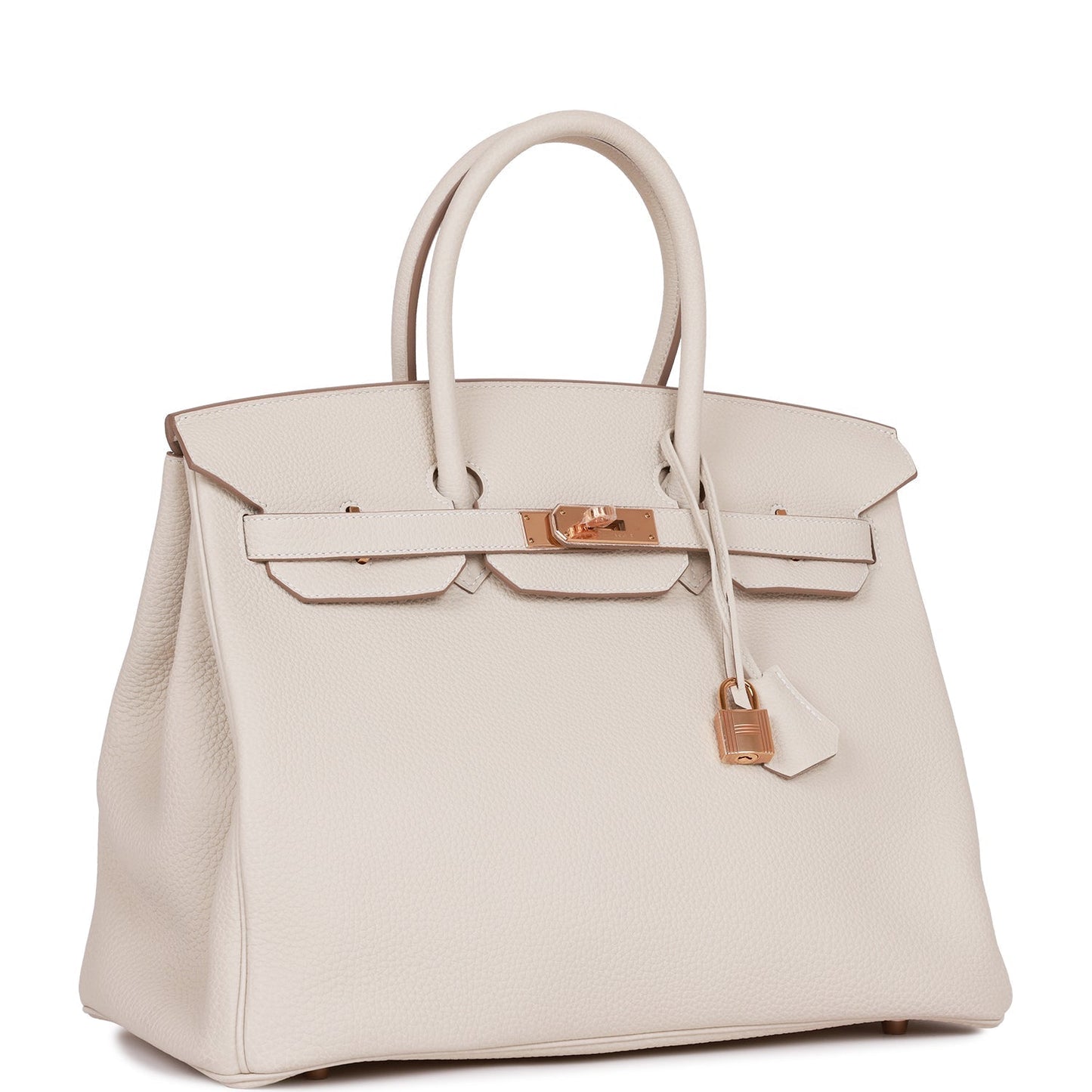 Hermes Birkin Craie Togo Rose Hardware Handbag Gold Travel Bag