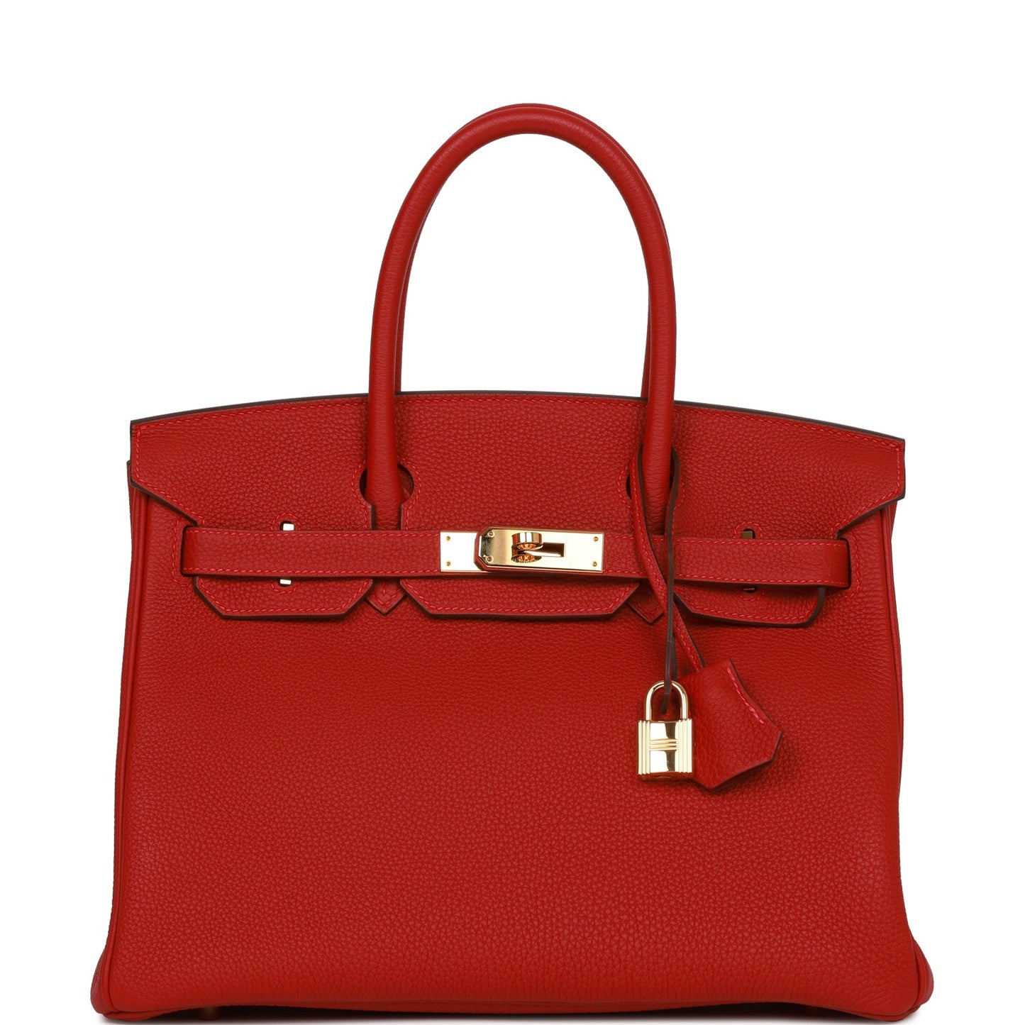 Hermes Birkin Rouge Vif Togo Hardware Handbag Gold Travel Bag
