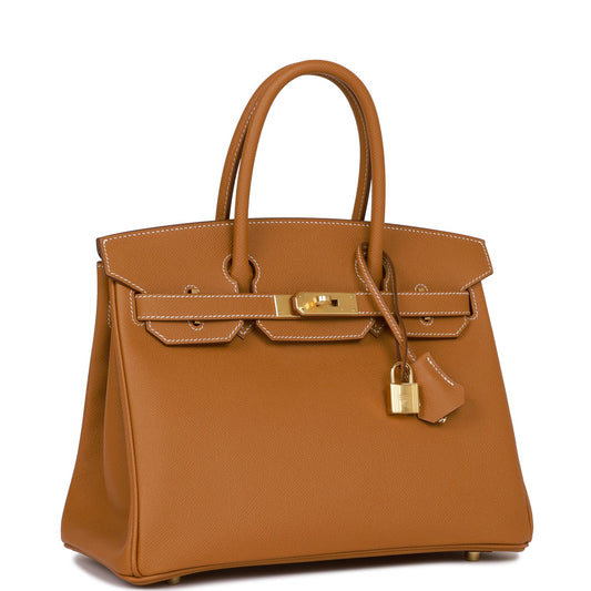 Hermes Birkin Epsom Hardware Handbag Gold Travel Bag