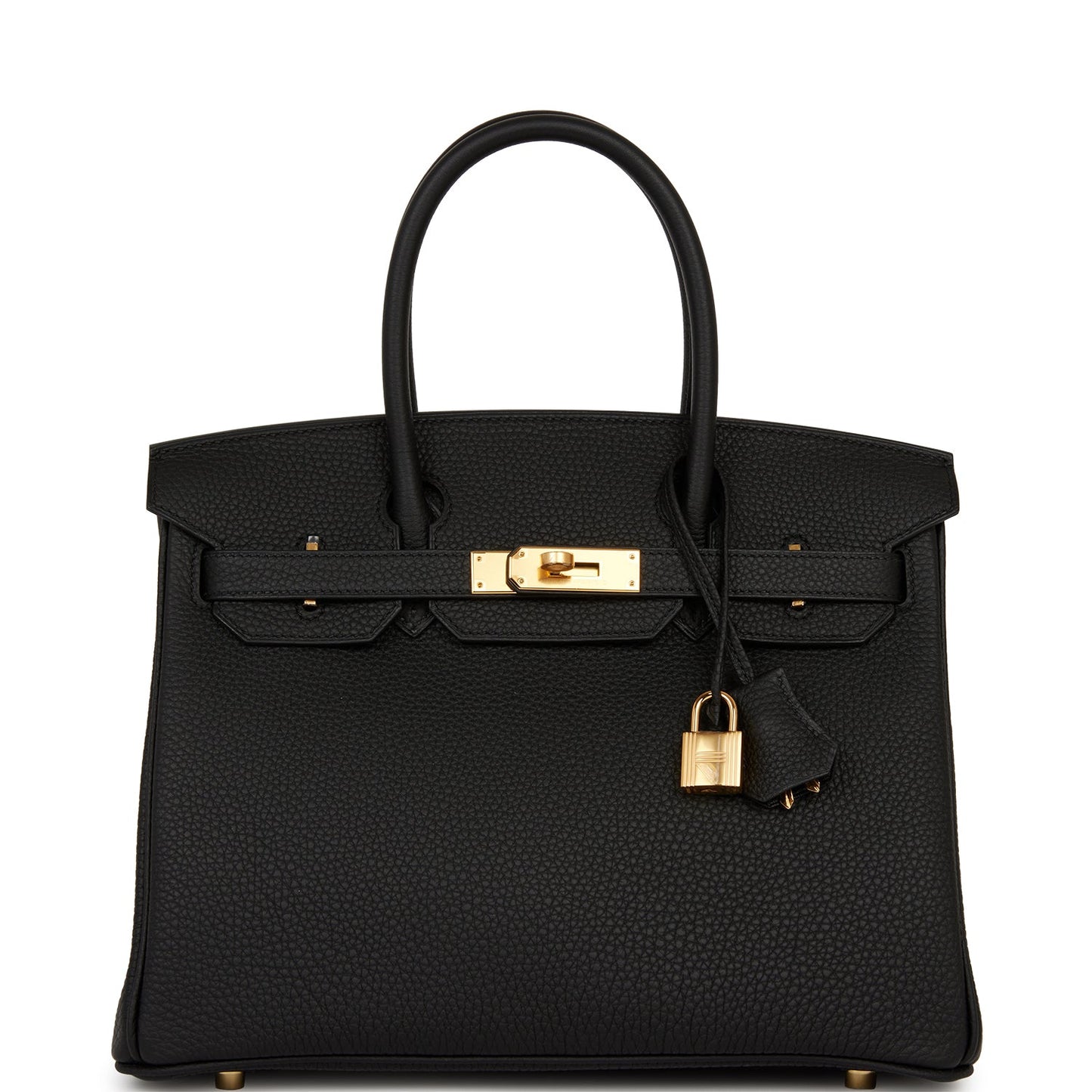 Hermes Birkin Togo Hardware Handbag Black Gold Travel Bag 30