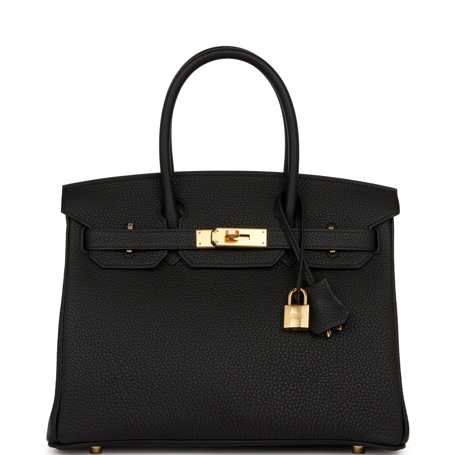 Hermes Birkin Togo Hardware Handbag Black Gold Travel Bag 30