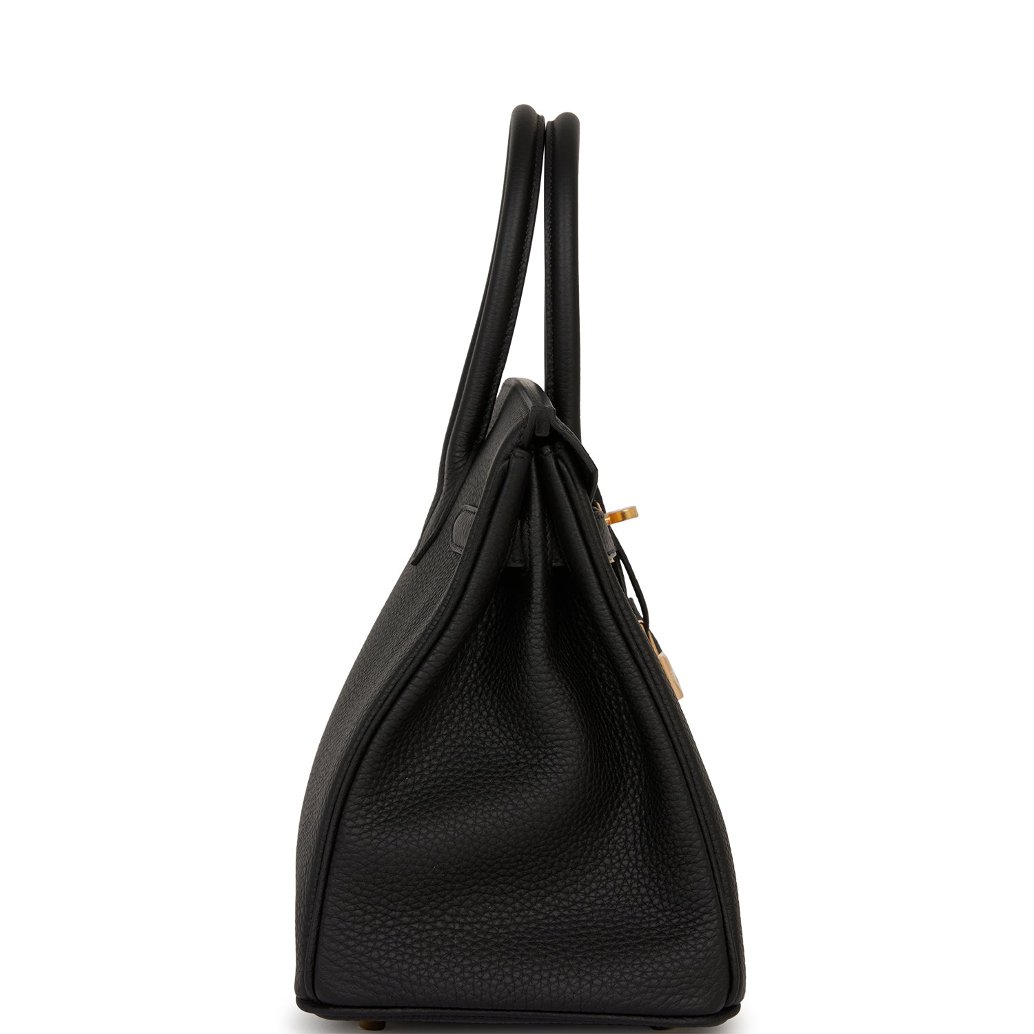 Hermes Birkin Togo Hardware Handbag Black Gold Travel Bag 30
