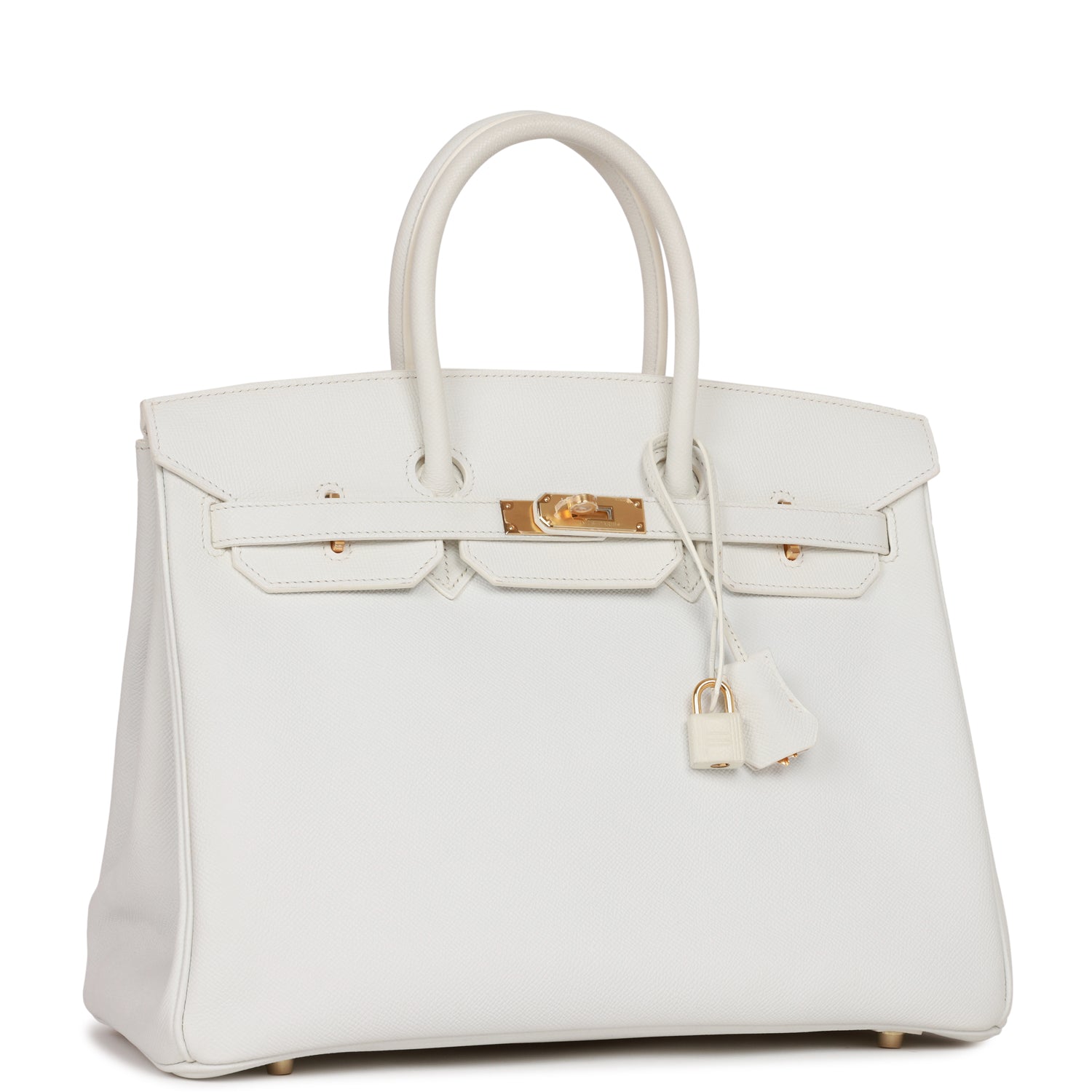 Hermes Birkin Epsom Hardware Handbag White Gold Travel Bag Gold Hardware