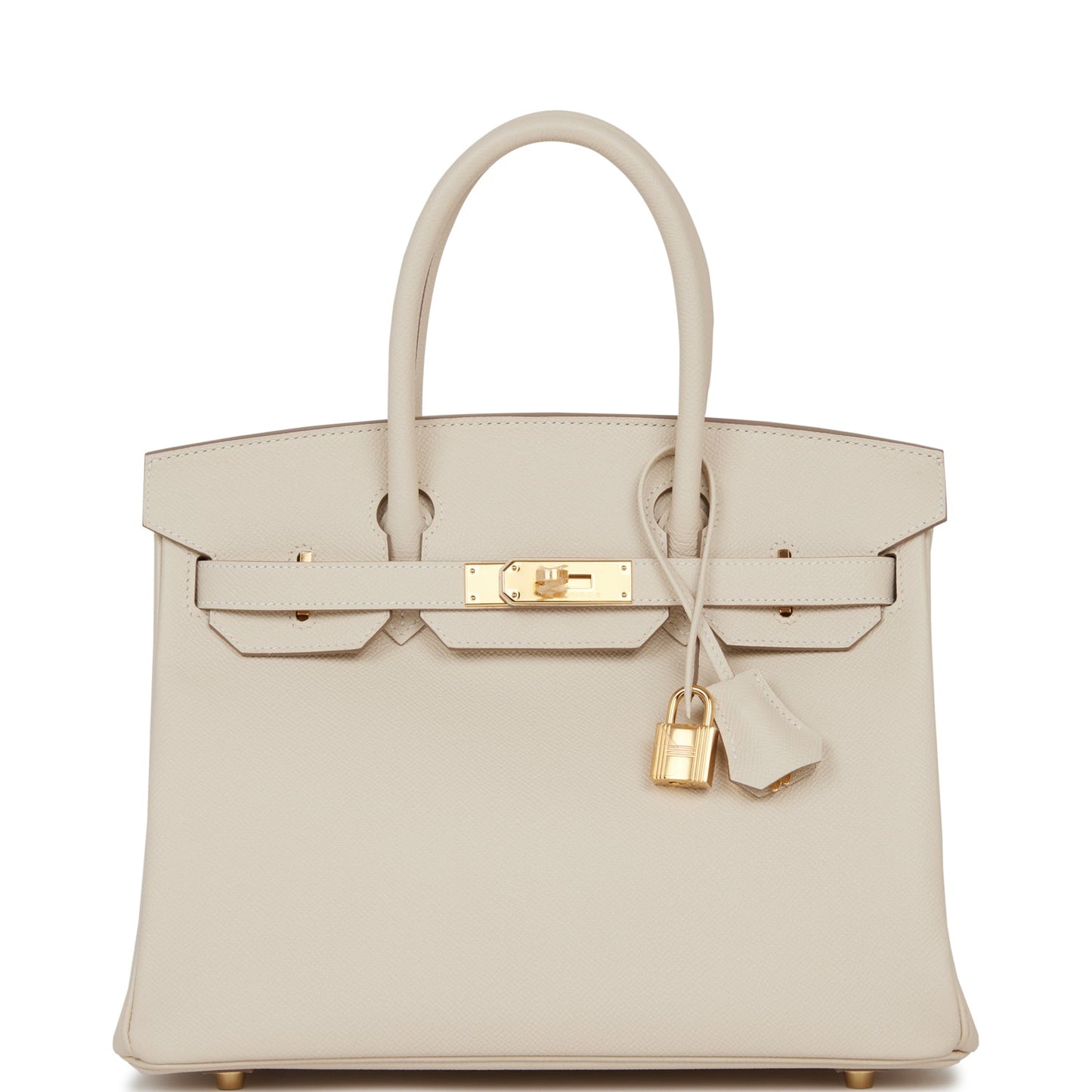 Hermes Birkin Craie Epsom Hardware Handbag Gold Travel Bag