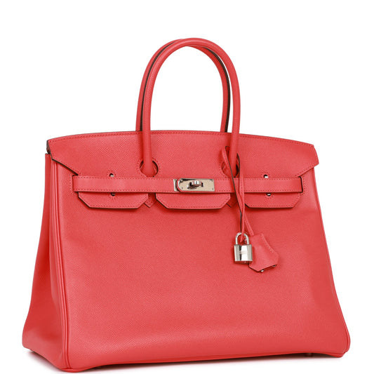 Hermes Birkin Rose Jaipur Epsom Palladium Hardware Handbag Travel Bag