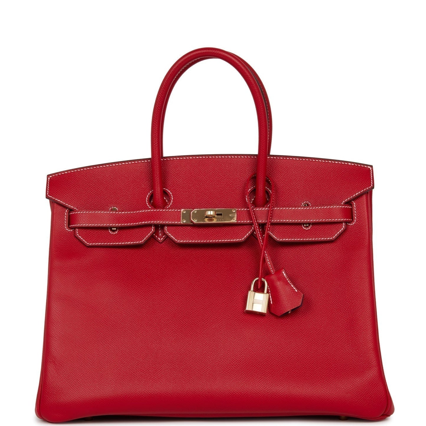 Hermes Birkin Rouge Cas Ue Candy Epsom Permabrass Travel Bag