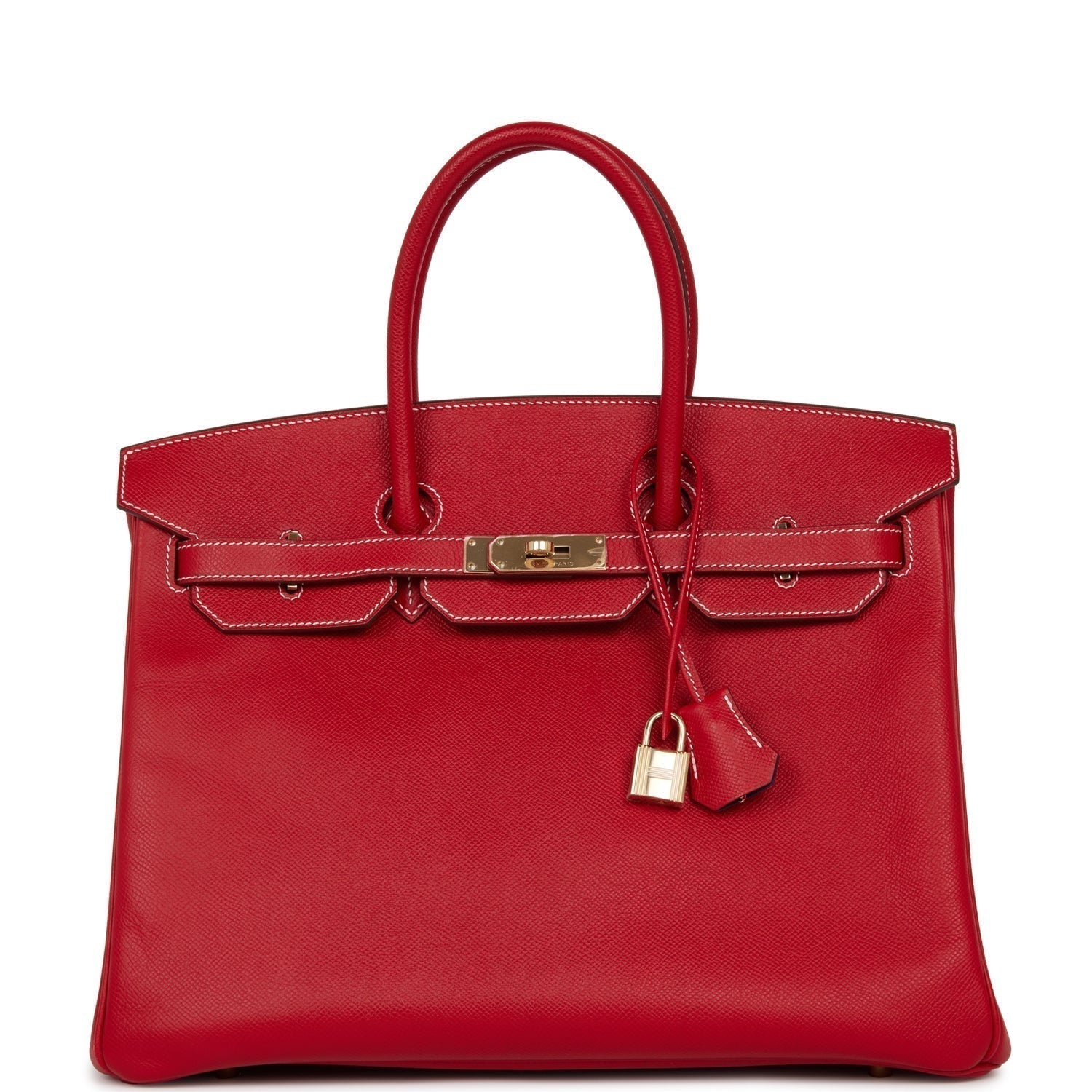 Hermes Birkin Rouge Cas Ue Candy Epsom Permabrass Travel Bag