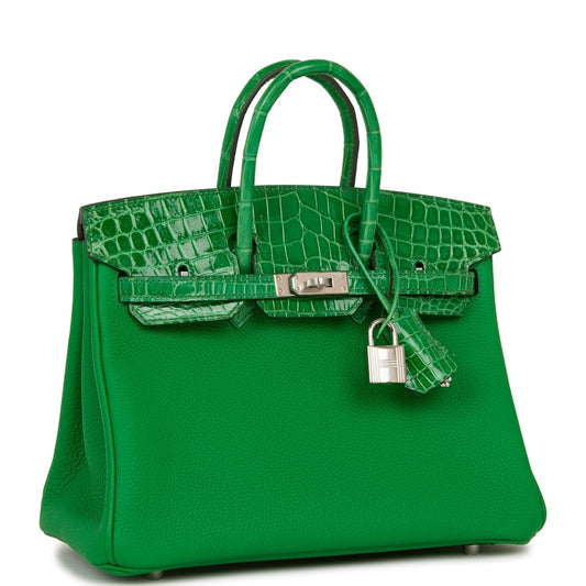 Hermes Birkin Bambou Shiny Crocodile And Togo Touch Travel Bag