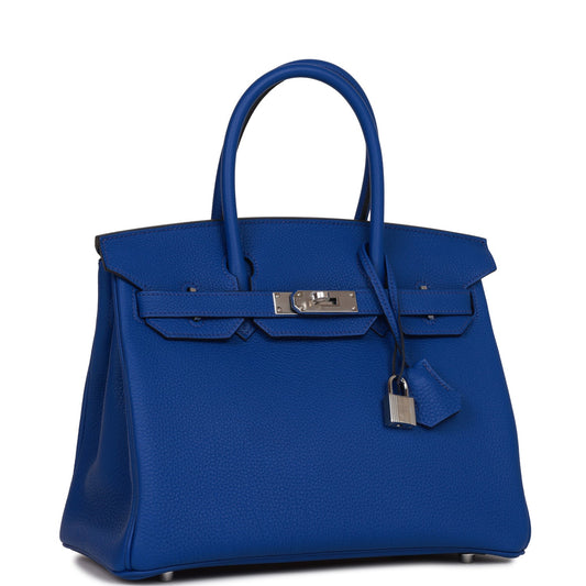 Hermes Birkin Bleu Royal Togo Palladium Hardware Handbag Travel Bag 3