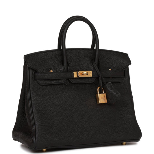 Hermes Birkin Togo Hardware Handbag Black Gold Travel Bag 48
