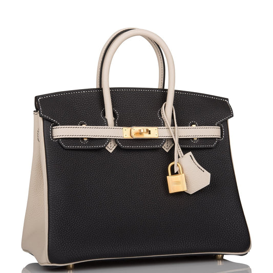 Hermes Birkin And Craie Togo Brushed Hardware Handbag Black Gold Travel Bag