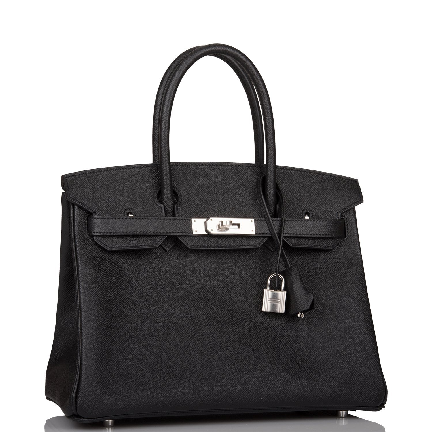 Hermes Birkin Epsom Palladium Hardware Handbag Black Travel Bag Palladium Hardware