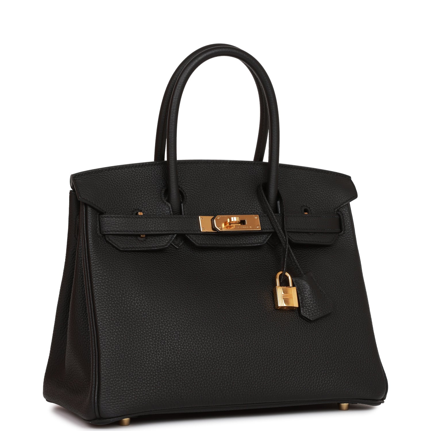 Hermes Birkin Togo Hardware Handbag Black Gold Travel Bag 32