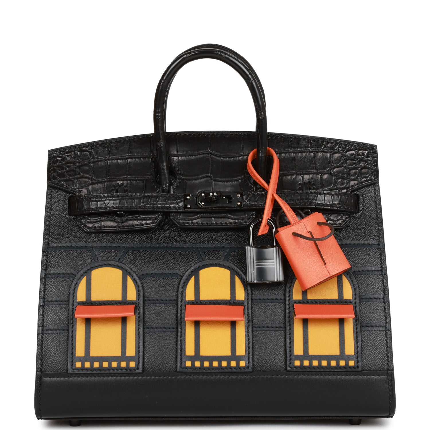 Hermes Sac Faubourg Birkin So Matte Alligator Hardware Black Travel Bag Black Hardware