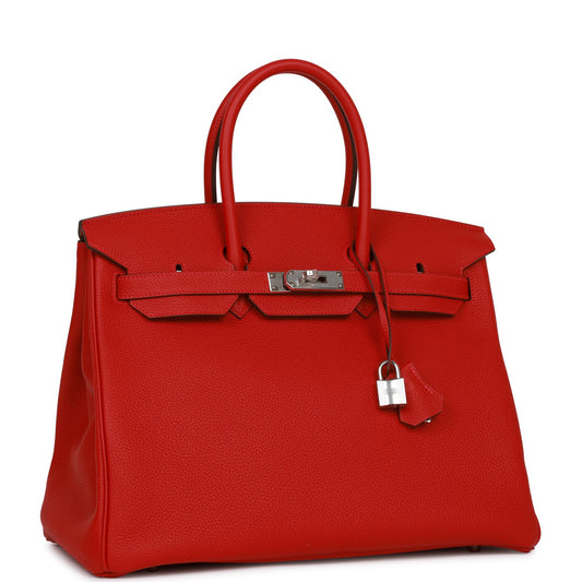 Hermes Birkin Rouge Cas Ue Togo Palladium Hardware Travel Bag