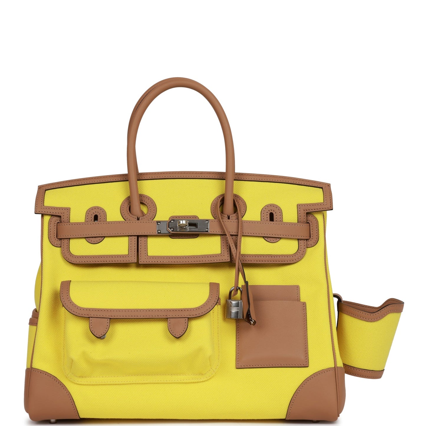 Hermes Birkin Cargo Jaune Citron Toile And Chai Travel Bag