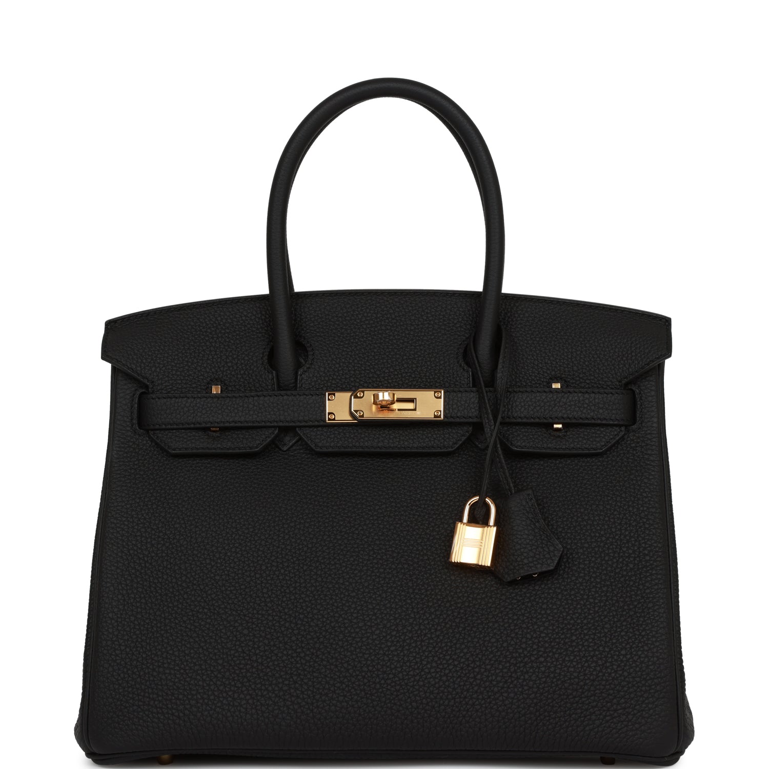 Hermes Birkin Togo Hardware Handbag Black Gold Travel Bag 31
