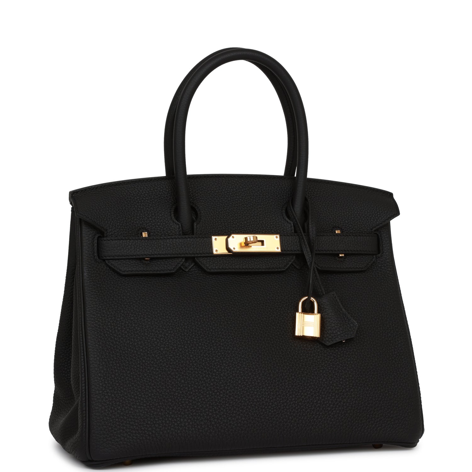 Hermes Birkin Togo Hardware Handbag Black Gold Travel Bag 31