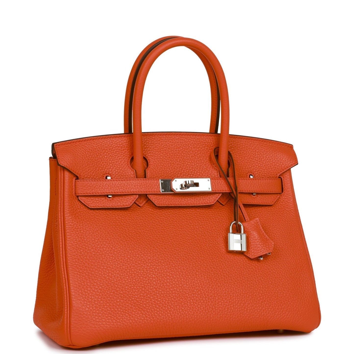 Hermes Birkin Poppy Verso Clemence Palladium Hardware Handbag Orange Travel Bag