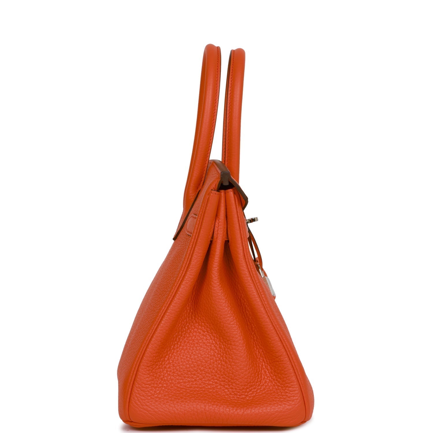 Hermes Birkin Orange Poppy Verso Clemence Palladium Hardware Travel Bag