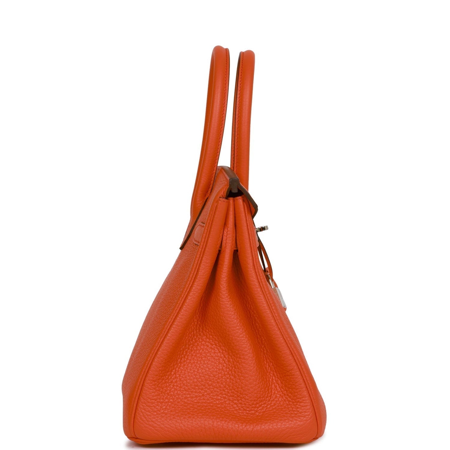 Hermes Birkin Poppy Verso Clemence Palladium Hardware Handbag Orange Travel Bag