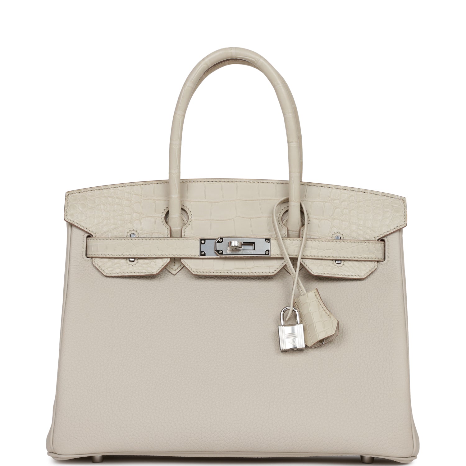 Hermes Birkin Beton Matte Alligator And Togo Touch Travel Bag