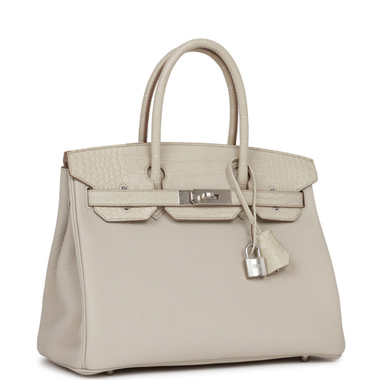 Hermes Birkin Beton Matte Alligator And Togo Touch Travel Bag