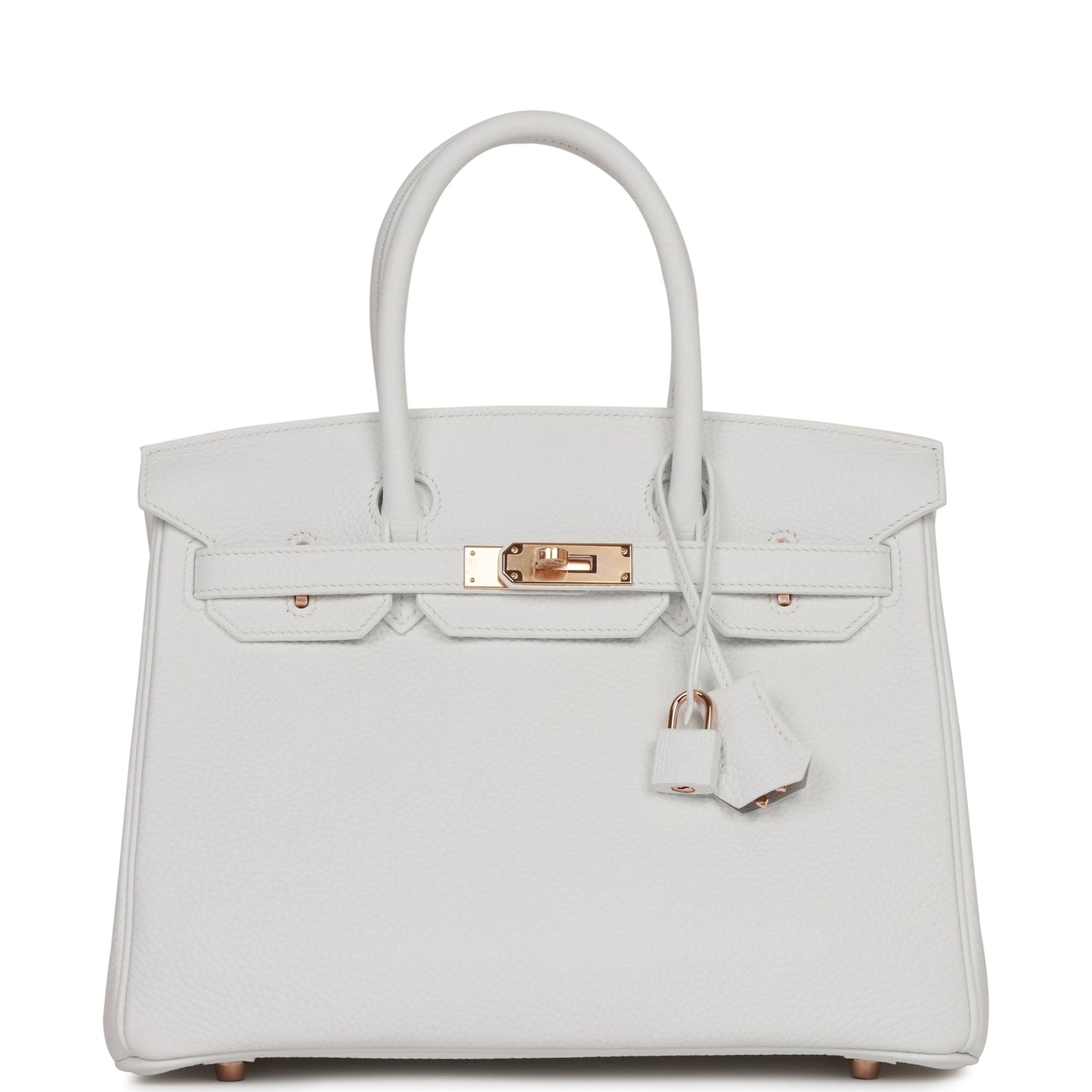 Hermes Special Order Hss Birkin Verso Clemence Rose White Gold Travel Bag