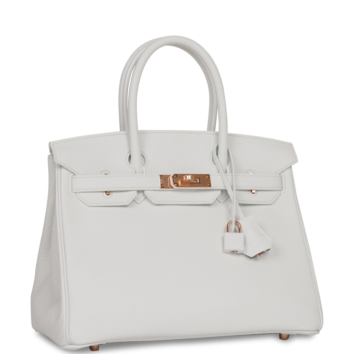 Hermes Special Order Hss Birkin Verso Clemence Rose White Gold Travel Bag