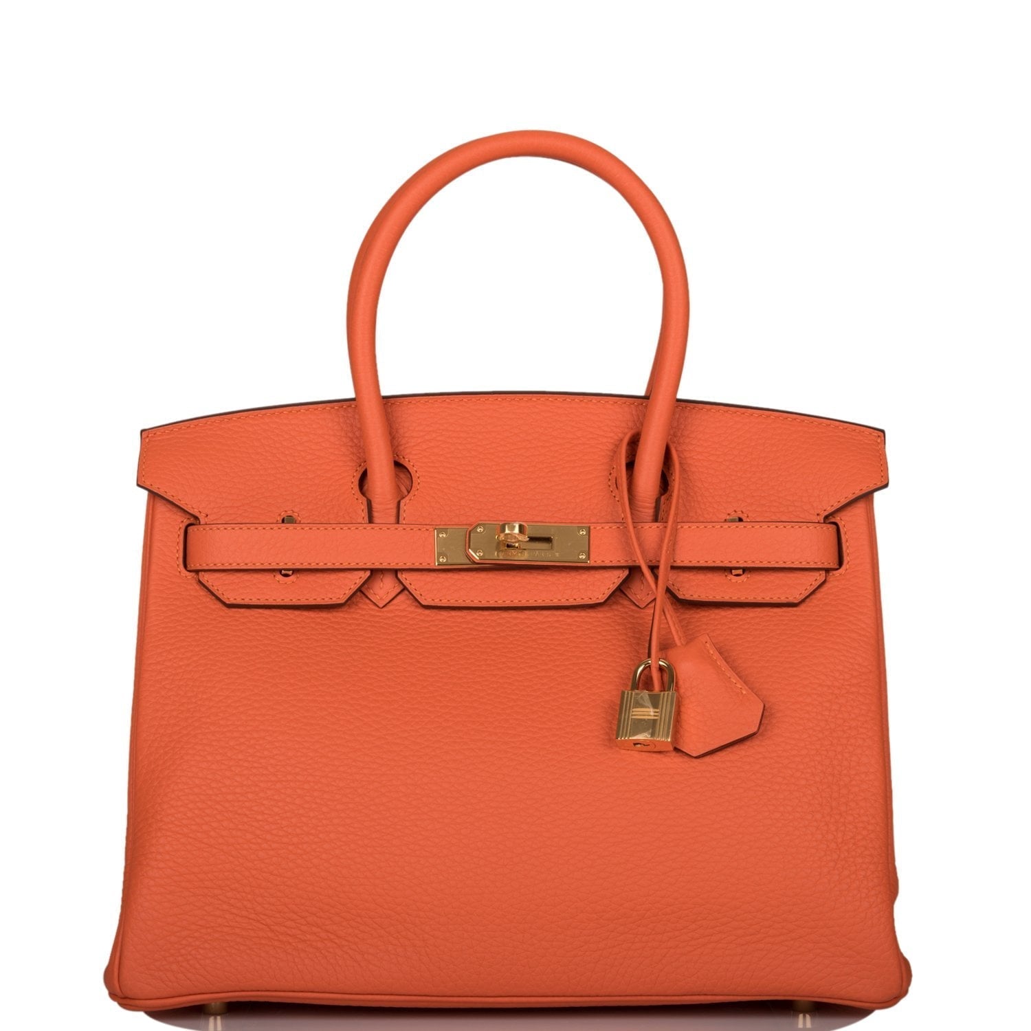 Hermes Birkin Feu Clemence Hardware Handbag Gold Travel Bag