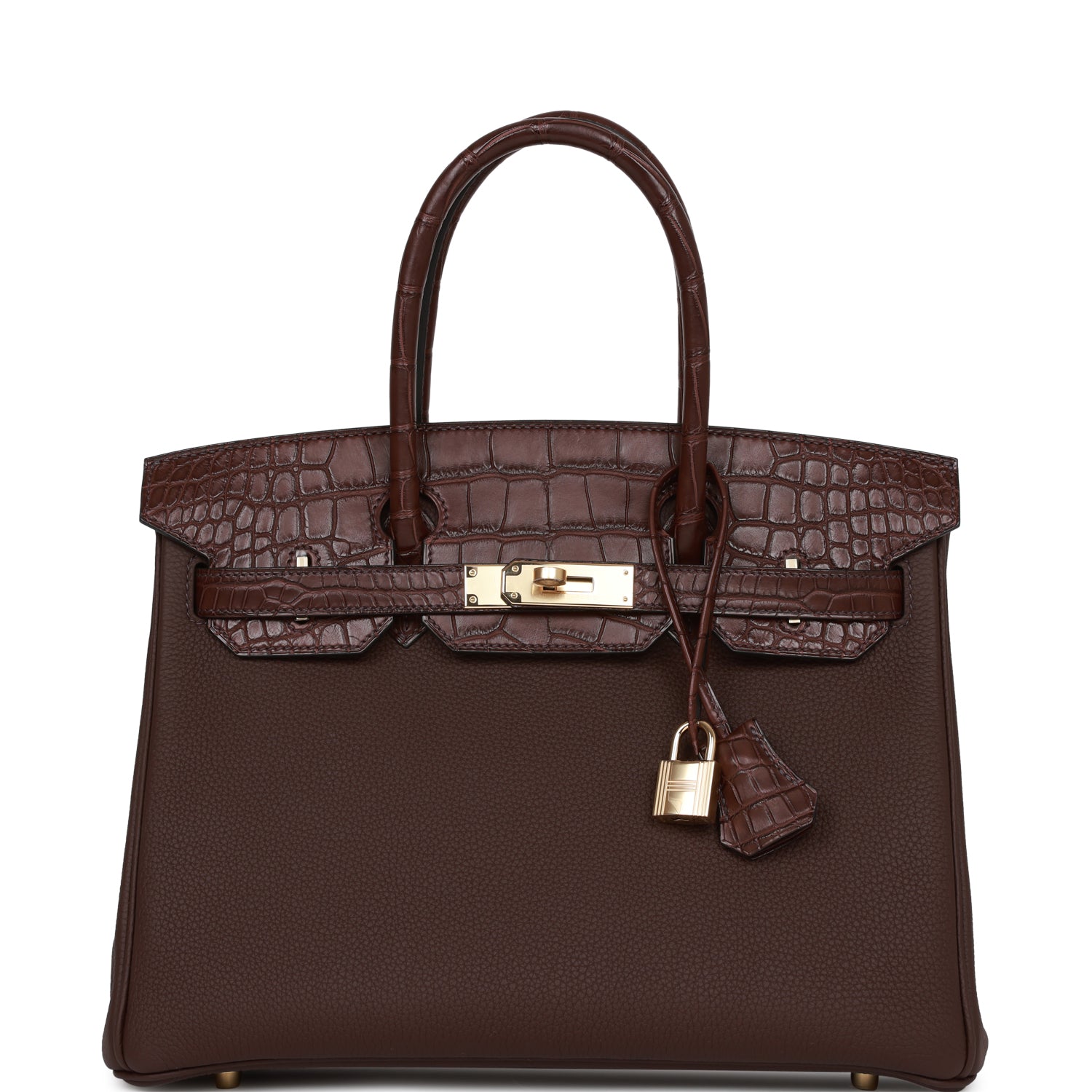 Hermes Birkin Rouge Sellier Matte Alligator And Togo Gold Travel Bag
