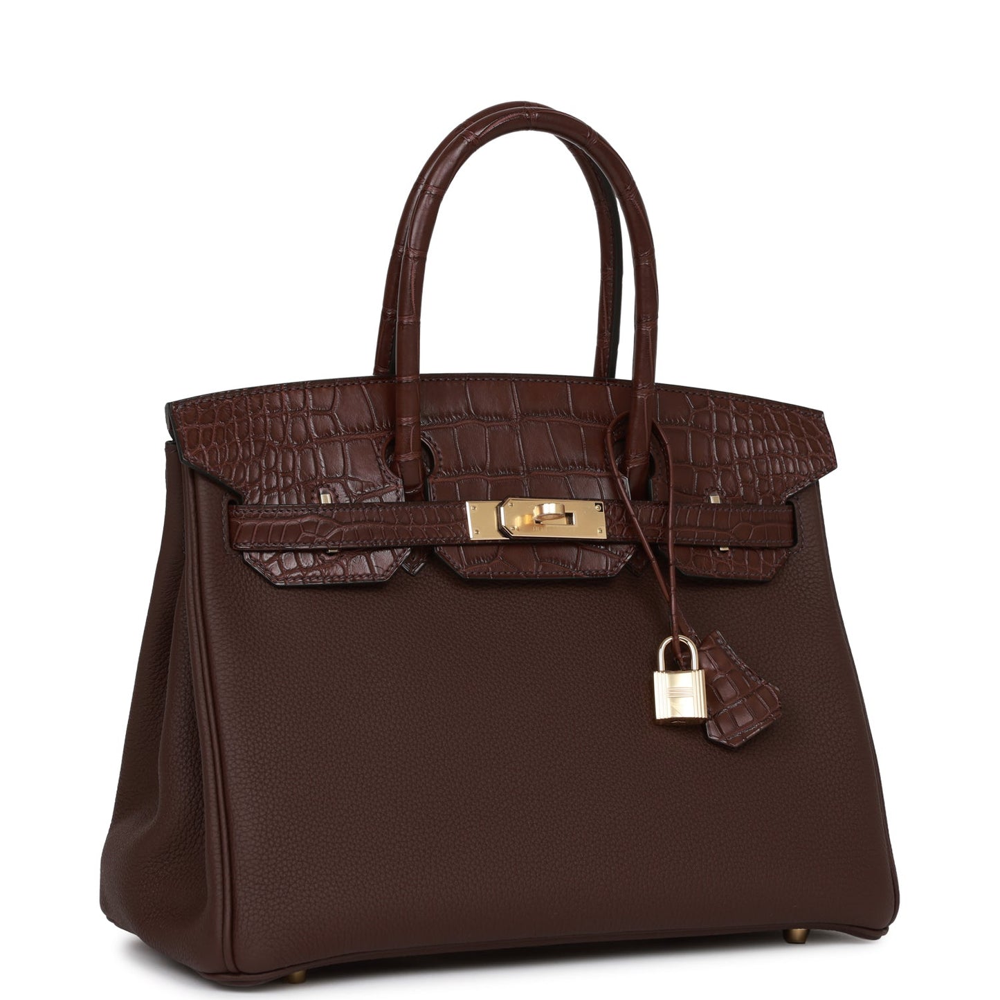 Hermes Birkin Rouge Sellier Matte Alligator And Togo Gold Travel Bag