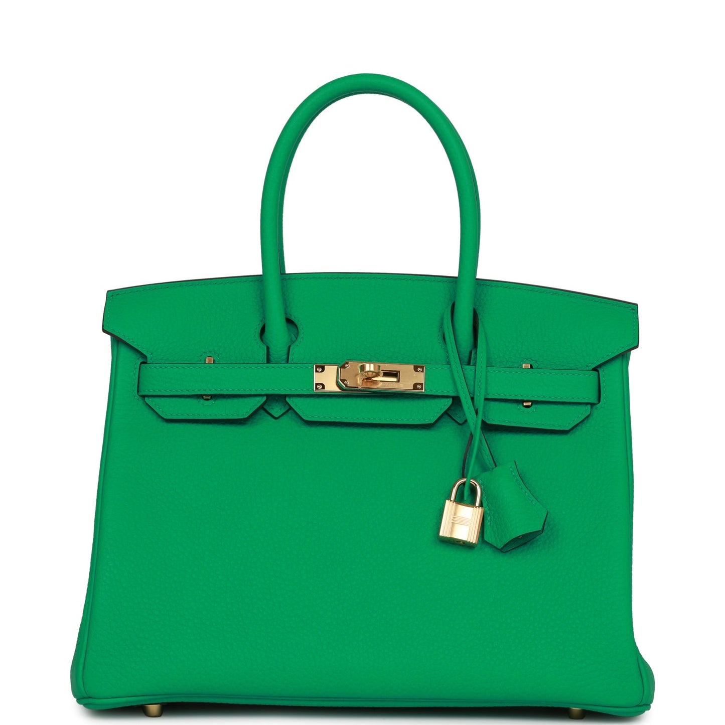 Hermes Birkin Menthe Clemence Hardware Handbag Gold Travel Bag