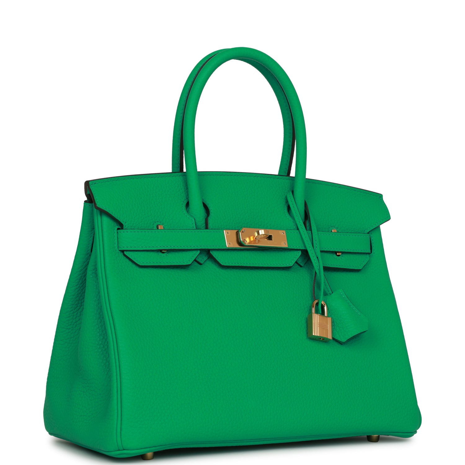 Hermes Birkin Menthe Clemence Hardware Handbag Gold Travel Bag
