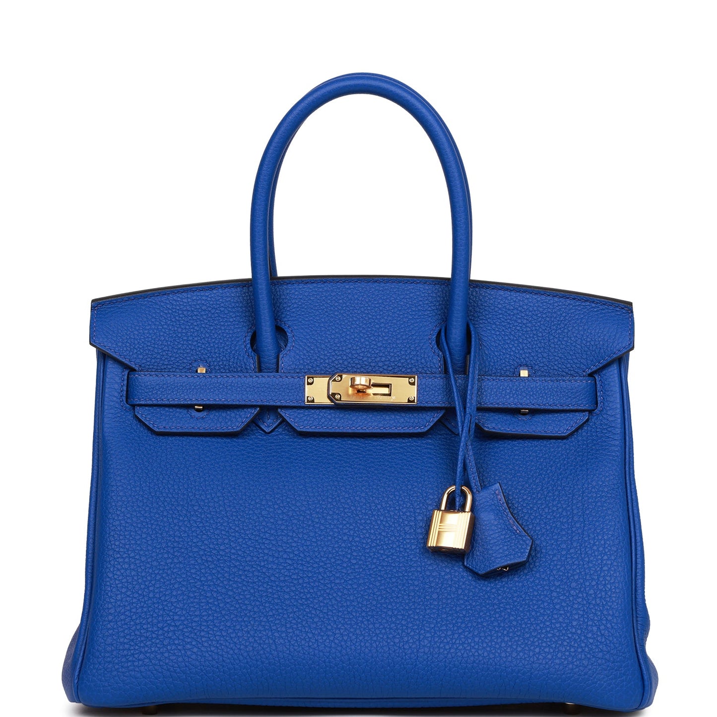 Hermes Birkin Bleu Royal Togo Hardware Handbag Gold Travel Bag