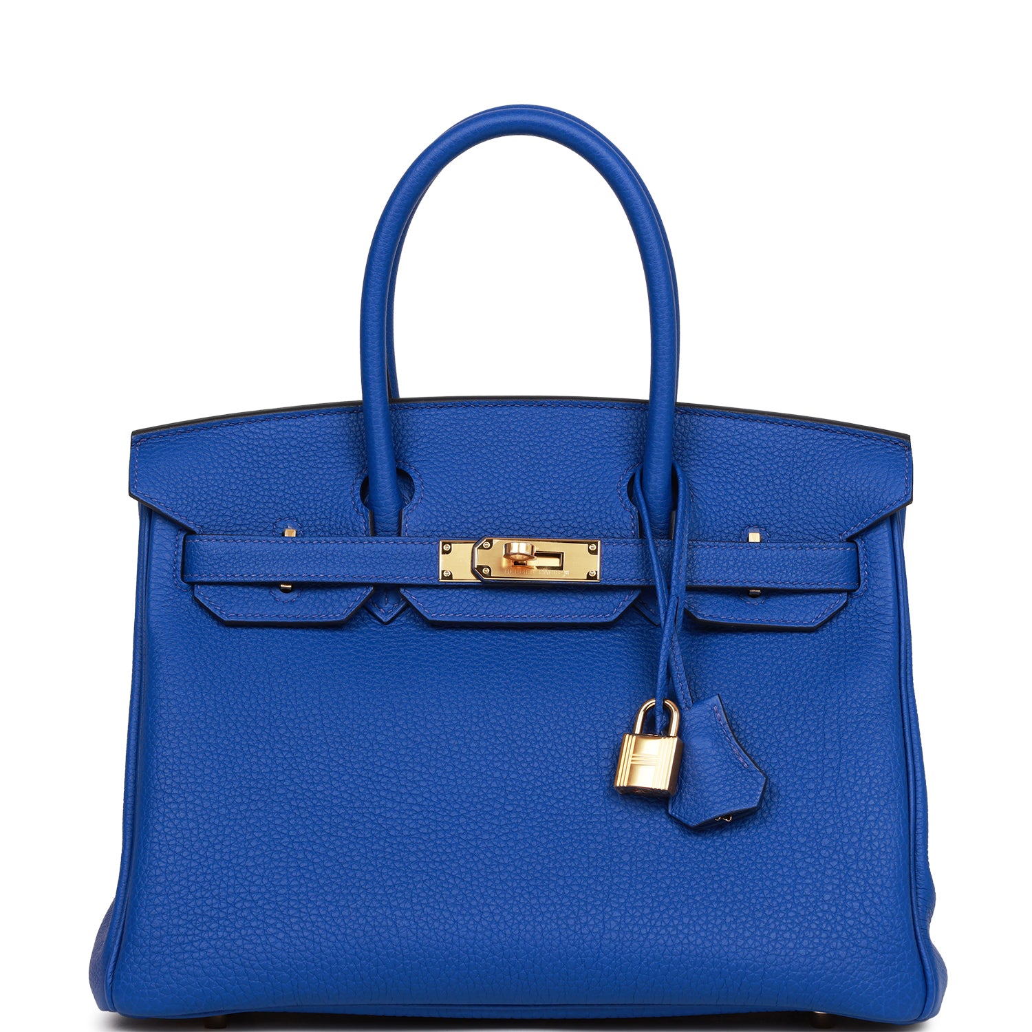 Hermes Birkin Bleu Royal Togo Hardware Handbag Gold Travel Bag