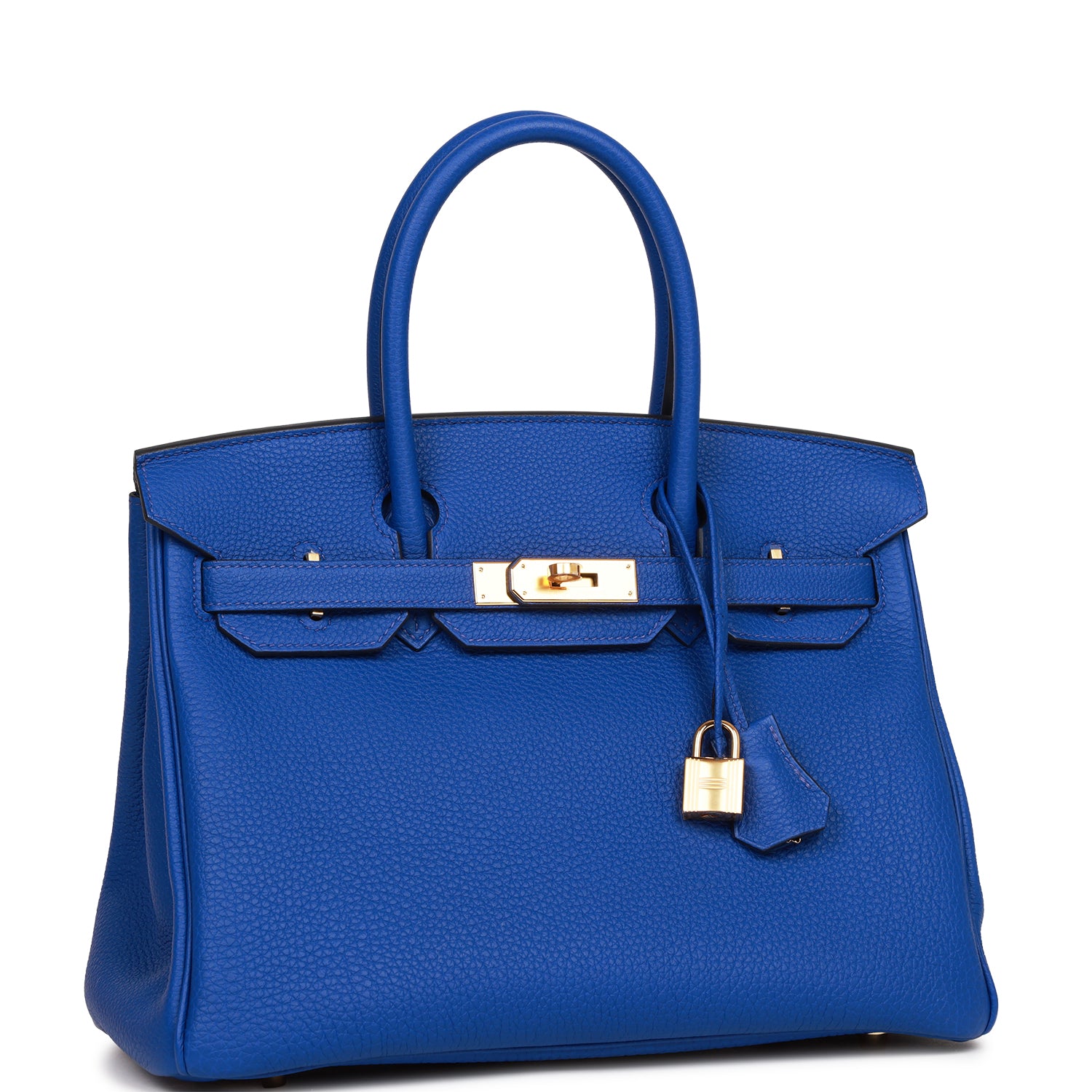 Hermes Birkin Bleu Royal Togo Hardware Handbag Gold Travel Bag