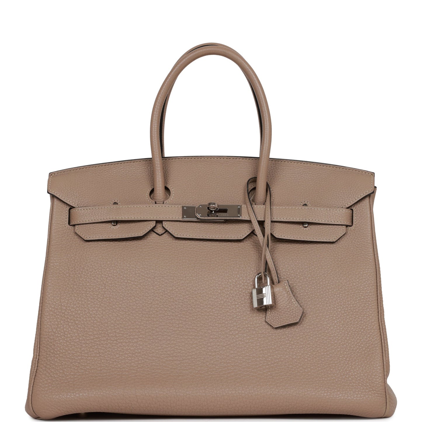 Hermes Birkin Gris Tourterelle Togo Palladium Hardware Handbag Travel Bag