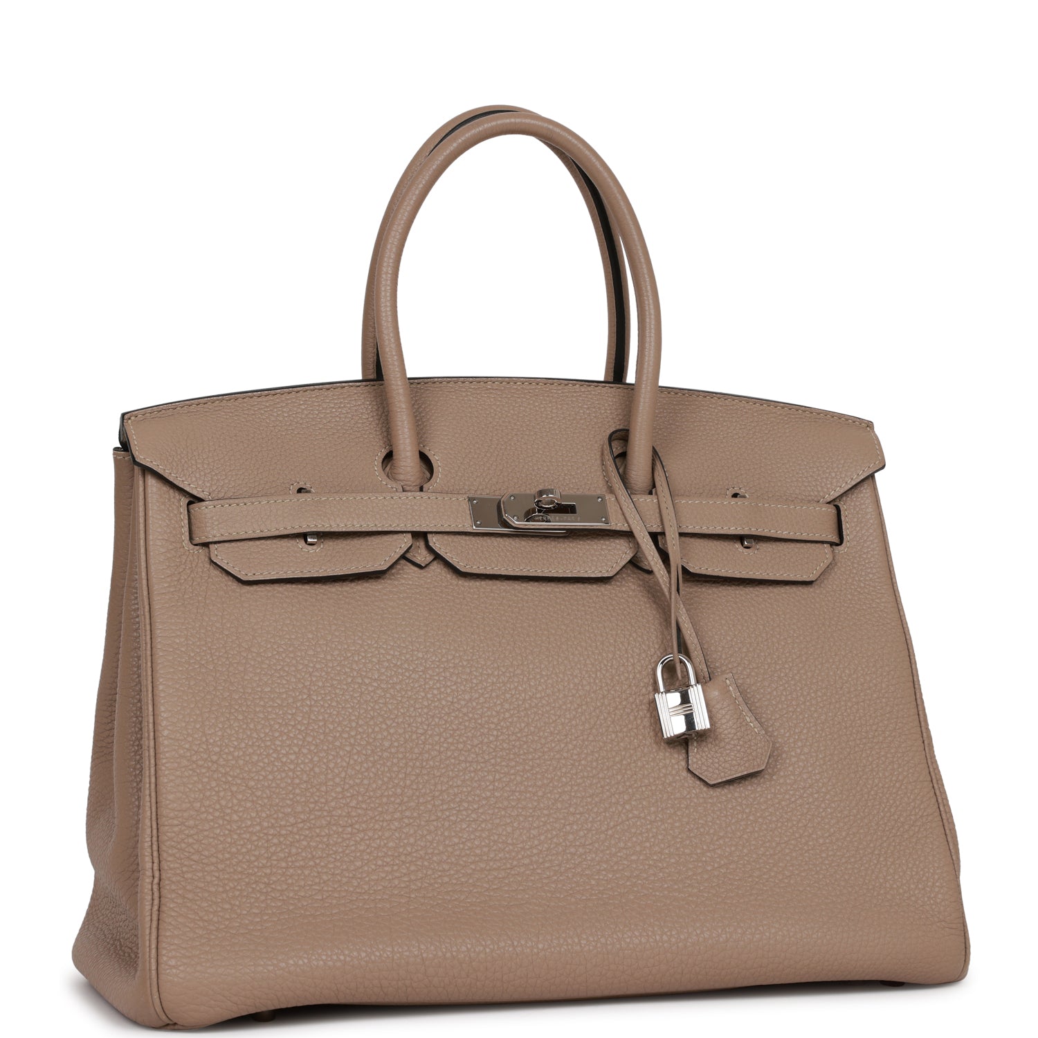 Hermes Birkin Gris Tourterelle Togo Palladium Hardware Handbag Travel Bag