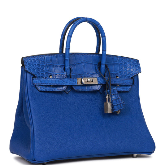 Hermes Birkin Bleu Royal Matte Alligator And Togo Travel Bag