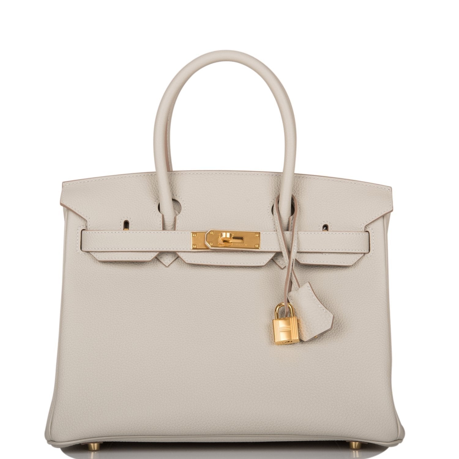 Hermes Birkin Gris Perle Togo Hardware Handbag Gold Travel Bag Gold Hardware