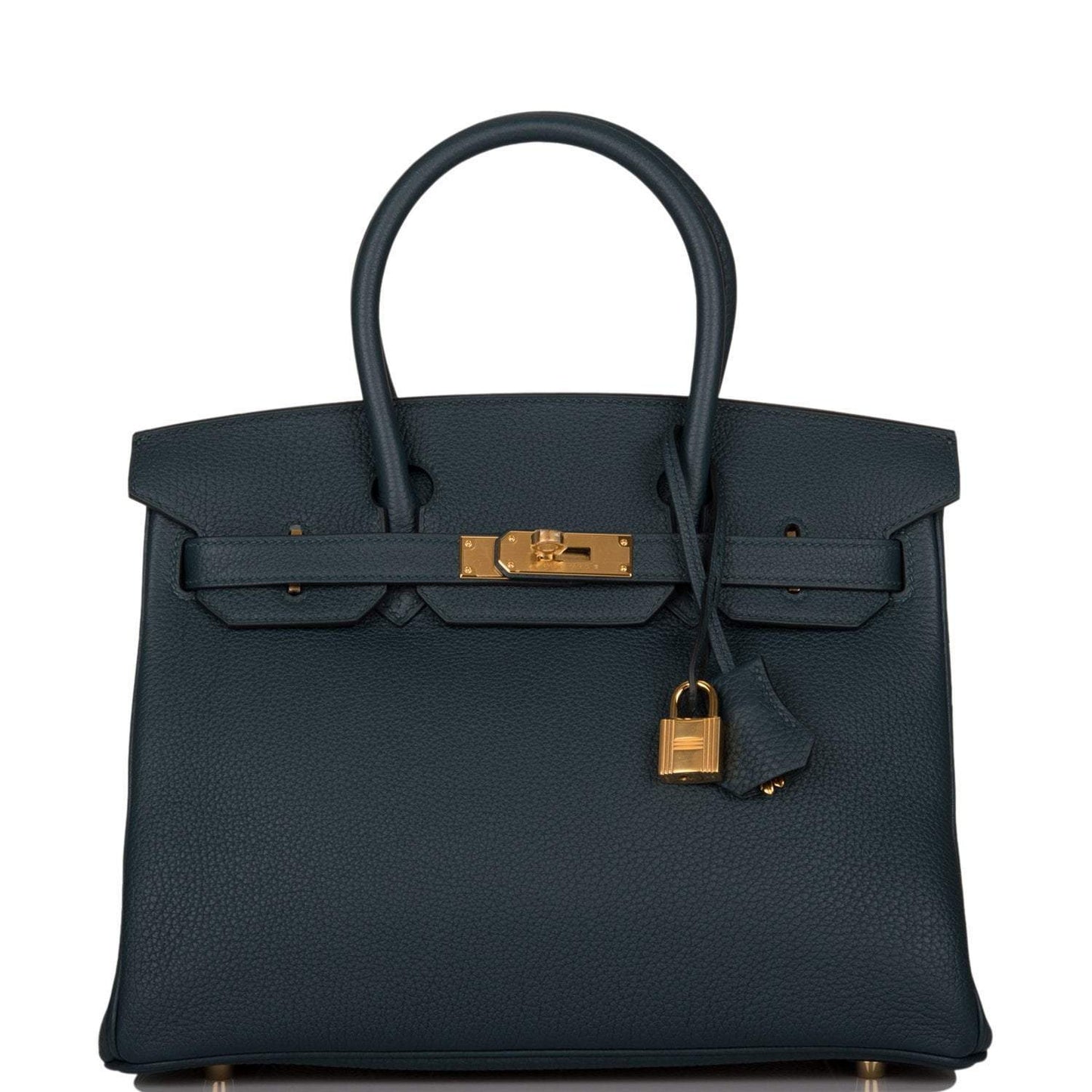 Hermes Birkin Vert Cypress Clemence Hardware Handbag Gold Travel Bag