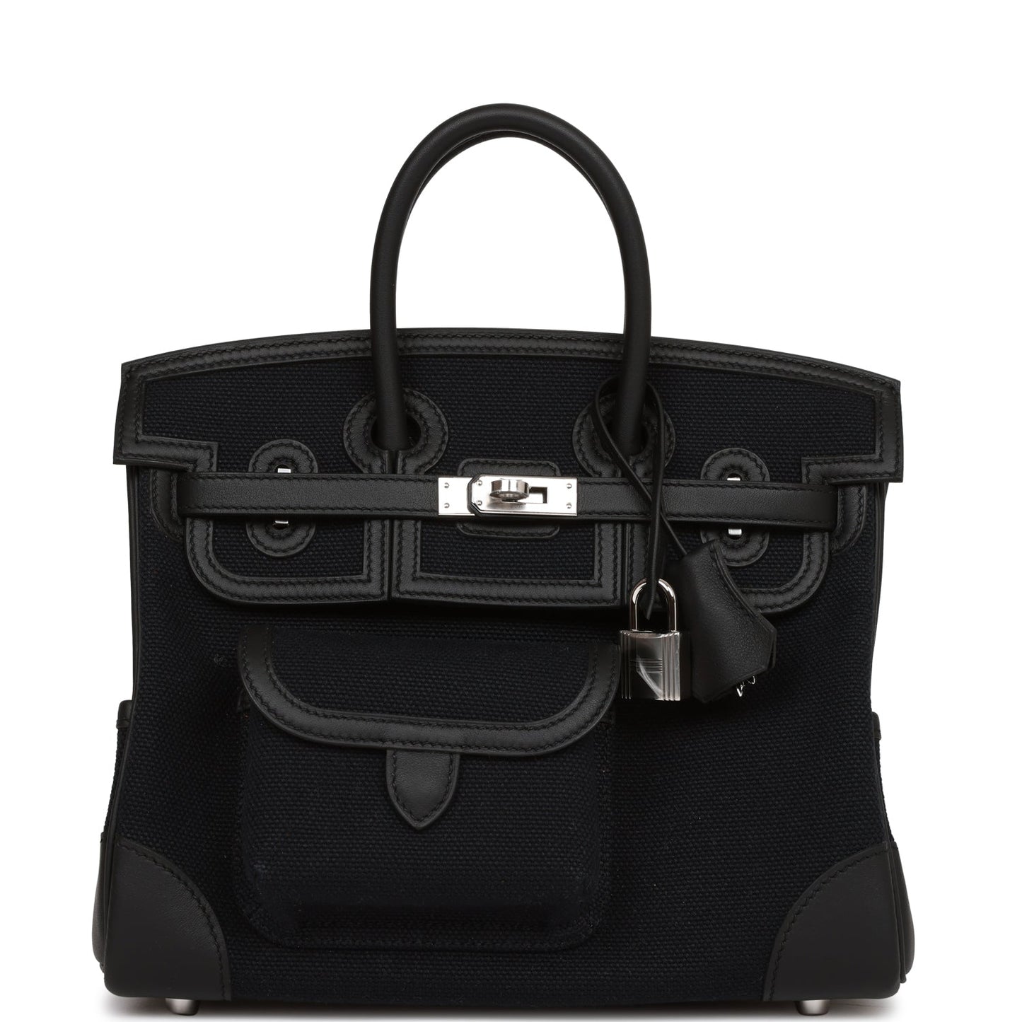 Hermes Birkin Cargo Swift And Toile Palladium Hardware Canvas Black Travel Bag
