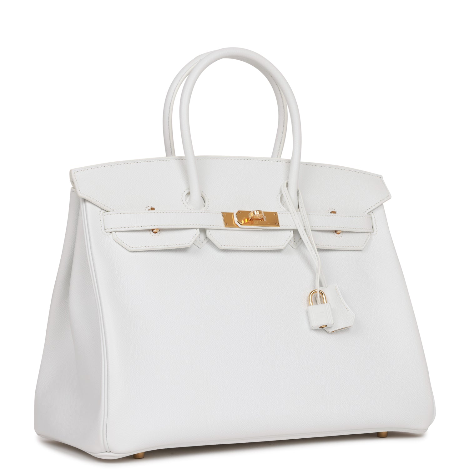 Hermes Birkin Epsom Hardware Handbag White Gold Travel Bag