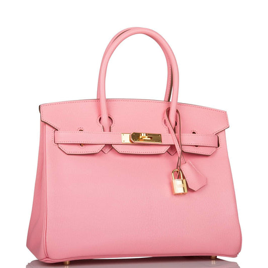 Hermes Birkin Rose Confetti Chevre Hardware Handbag Gold Travel Bag Gold Hardware